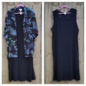 Anna Maxwell Slinky Jacket Dress Set 4X Marine Motif